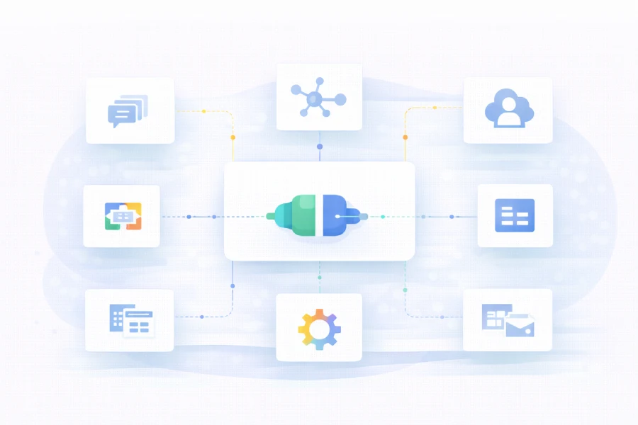 Popular app integrations including Slack, HubSpot, Salesforce, and Zapier